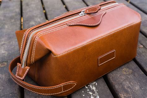 genuine leather dopp kit.